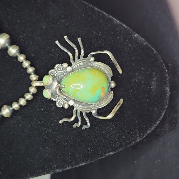 NWOT Marc Begay SS Masterpiece Carico Lake Turquoise Spider Pendant/Brooch - Picture 2 of 10
